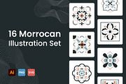 Morrocan Pattern Set, a Decorative Illustration by GravitaSign (Thumbnail 1 of 2)