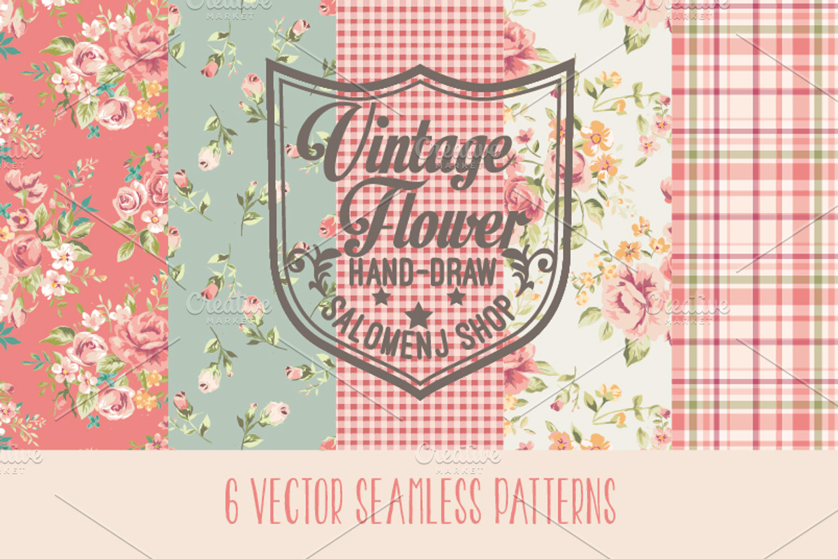 Vintage seamless patterns Vol.1 preview 2