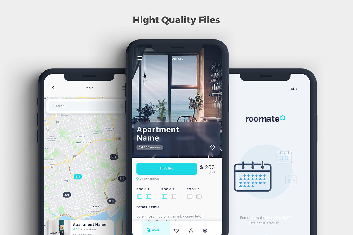 Roomate iOS UI Kit, an UI Kit Template by uicube (Photo 2 of 4)