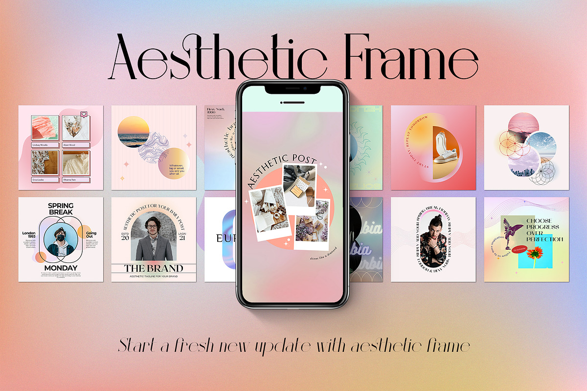 Instagram Aesthetic Gradient CANVA, a Social Media Template by Analogi Studio (Photo 3 of 36)