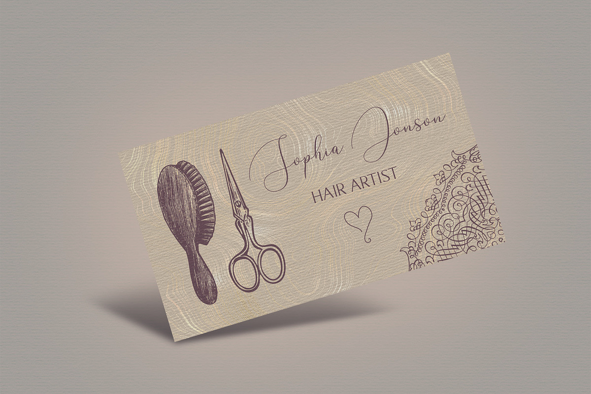 Hairdresser Business Card Design, a Business Card Template by Kseniya-Omega (Photo 3 of 5)