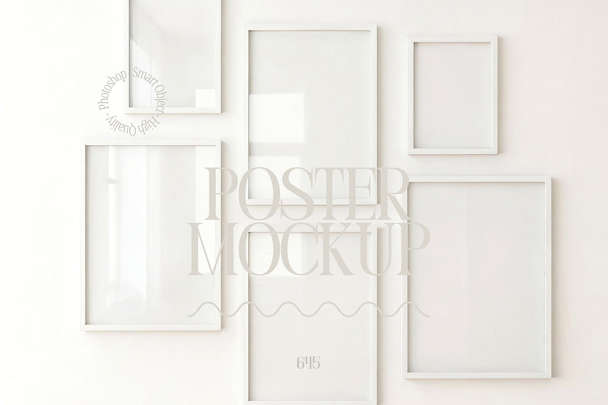 6 Frame Gallery Wall Mockup PSD, a Mockup by First Impression Mockups (Photo 1 of 4)