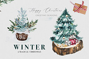 Christmas Watercolor Winter Clipart, a Decorative Illustration by WalaPalette (Thumbnail 1 of 11)