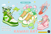 Procreate Kawaii Sneaker Brush Pack, a Brush Add-On by Artbykimmyw (Thumbnail 1 of 9)