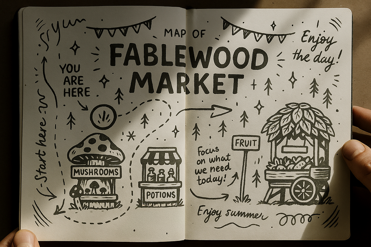 Fablewood Market, a Food Illustration by Curve Design (Photo 4 of 4)
