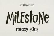 Milestone Handwritten Messy Sans, a Sans Serif Font by Struvictory.art (Thumbnail 1 of 9)