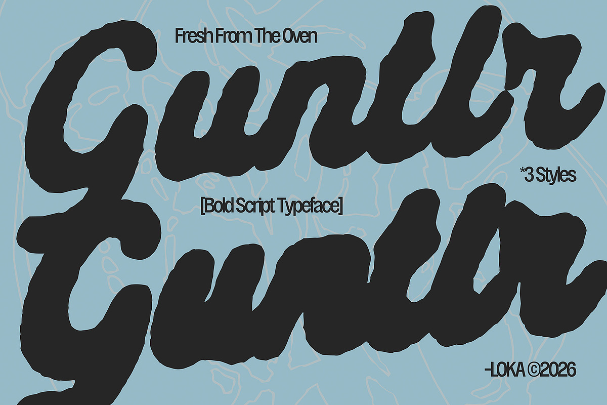 Guntlr – Rough Handwritten Script, a Handwritten Font by Lokatype (Photo 1 of 14)