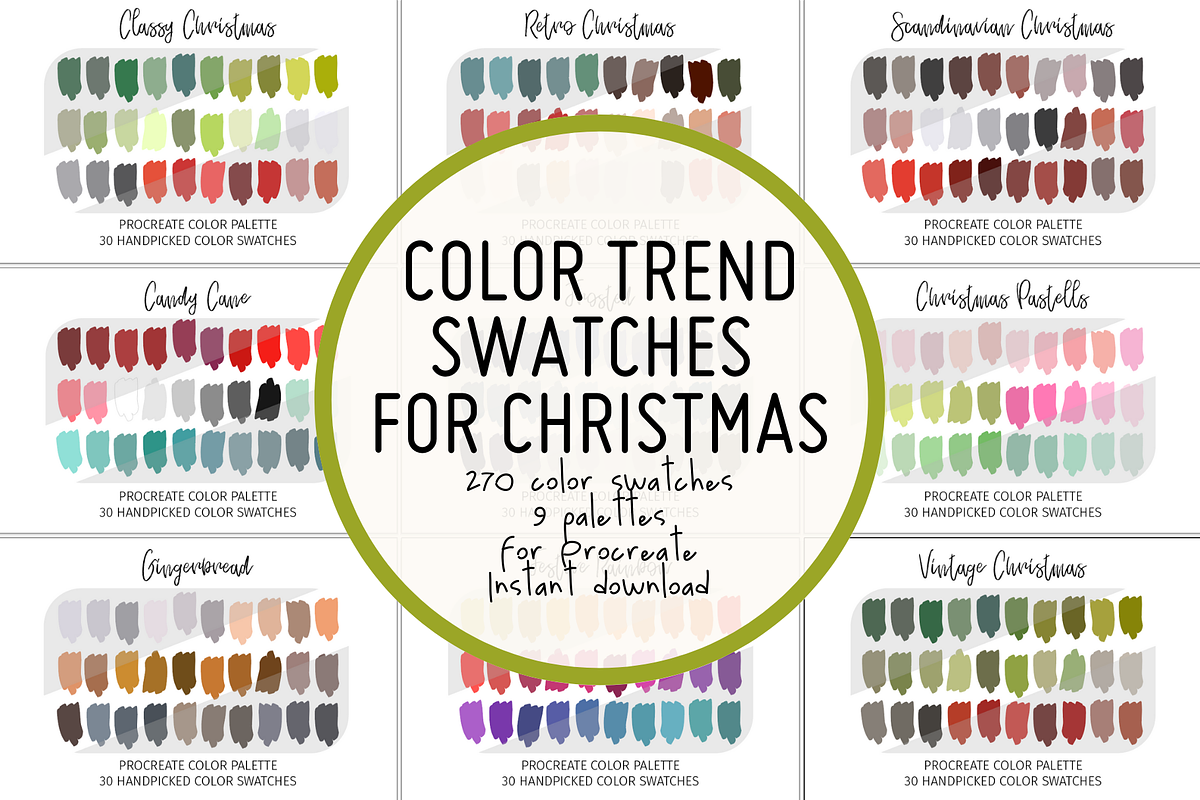 Procreate Christmas Color Palettes, a Palette Add-On by STUDIO 17 (Photo 1 of 11)