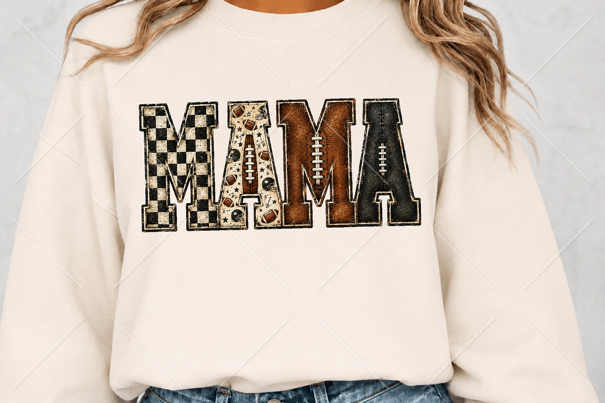 Preppy Football Mama Checkered PNG, a Seasonal Illustration by Canvas Craft (Photo 5 of 6)