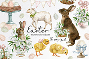 Watercolor spring easter clipart, an Animal Illustration by yana.fefelova (Thumbnail 1 of 5)