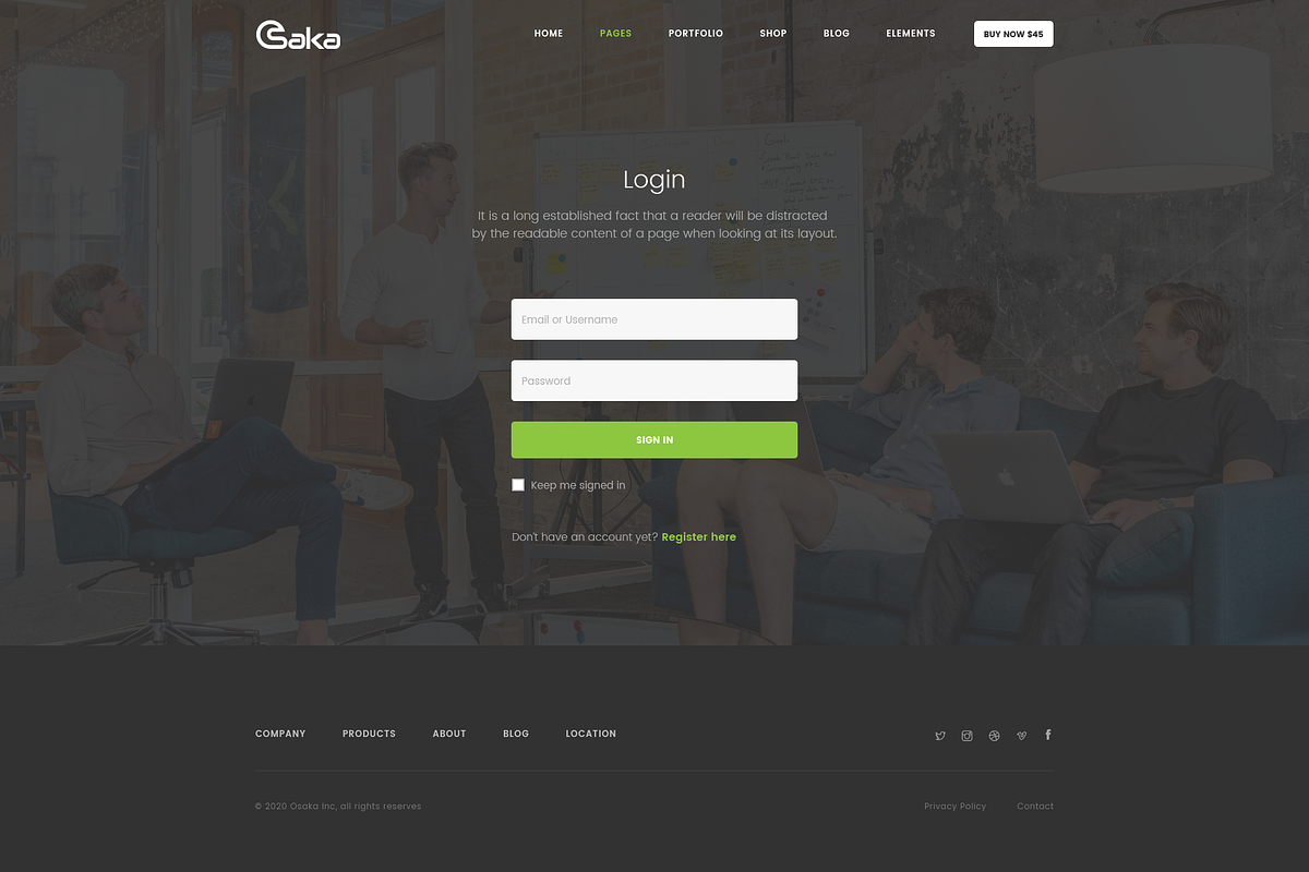 Osaka - Landing Page PSD Template, a Landing Page Template by bigpsfan's SHOP (Photo 13 of 14)