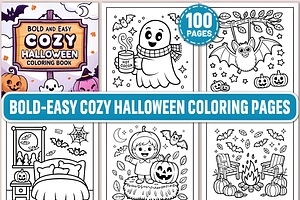 Bold & Easy Cozy Halloween Page, a Seasonal Illustration by Coco Bloom
