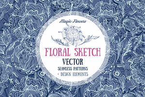 Floral Sketch Seamless Textures