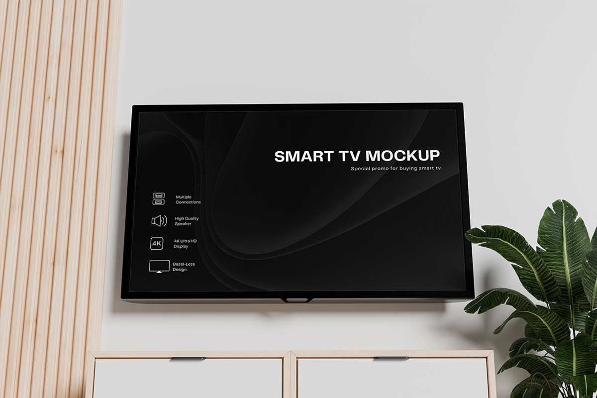 Smart TV Mockup, a Wearable Device Mockup by swsi-studio (Photo 2 of 5)