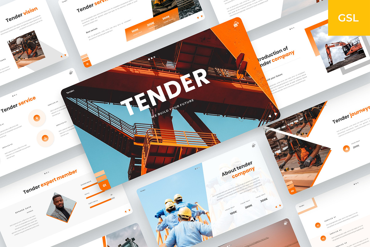 Construction Industry Google Slides, a Presentation Template by BeadyLab (Photo 1 of 6)