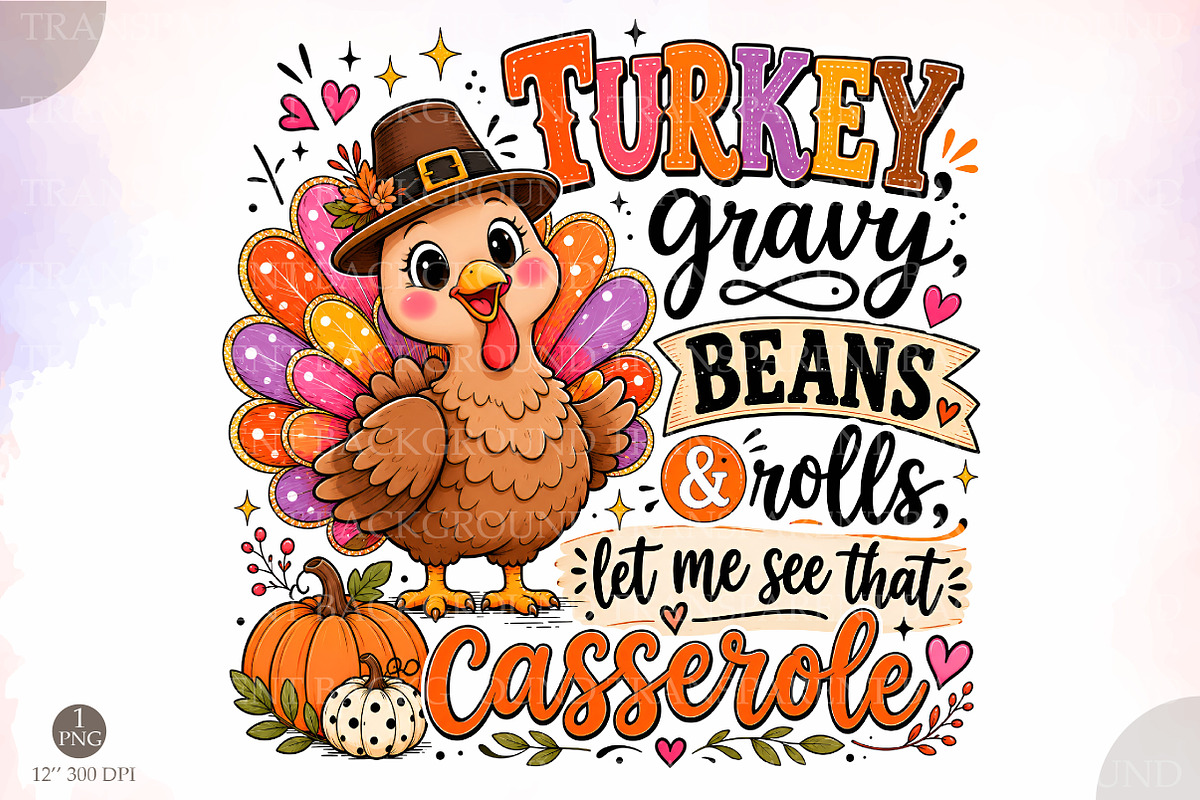Turkey Gravy Beans & Rolls Let Me, a Seasonal Illustration by Libby Wishes (Photo 1 of 3)