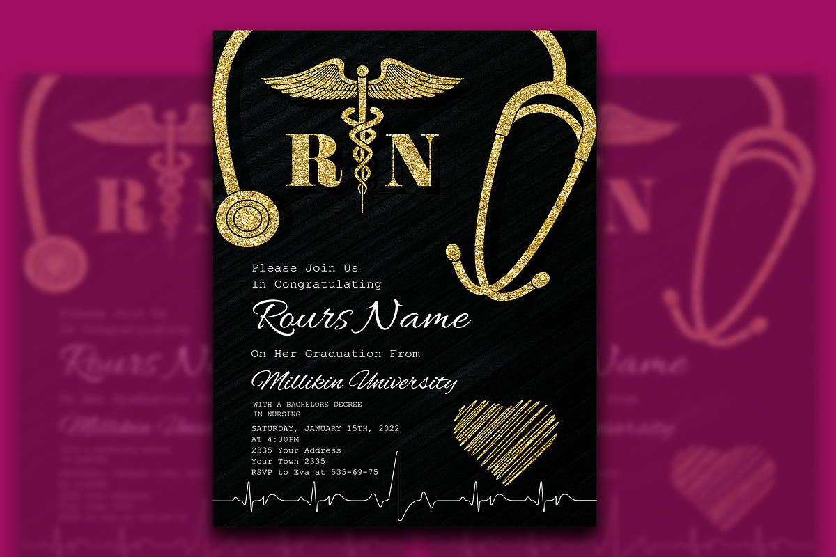 Editable Nursing Graduation, a Templates & Theme by iloveTemplate (Photo 2 of 2)