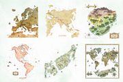 Old Maps Sublimation Clipart, an Illustration by Creative Art (Thumbnail 7 of 9)