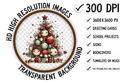 Whimsical Christmas Tree Clipart Png, an Illustration by Craft Nest (Thumbnail 2 of 10)