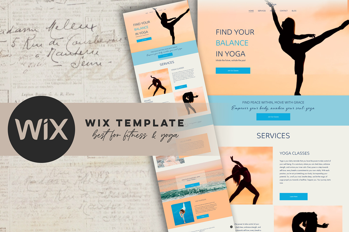 Premium Wix Template for Yoga, a Wix Template by Design House (Photo 1 of 10)