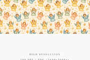 Seamless Angel Christmas Pattern, an Illustration by Pati Charm Studio (Thumbnail 3 of 7)