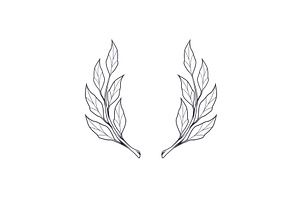 Simple Hand Drawn Laurel Wreath Icon