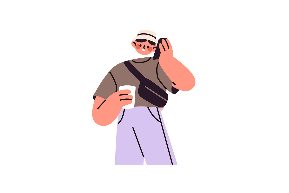 People using smartphones set, a Person Illustration by PaperTrident (Photo 5 of 11)
