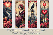Romantic Gothic Valentine Bookmarks, a Decorative Illustration by GalaDesign03 (Thumbnail 3 of 4)