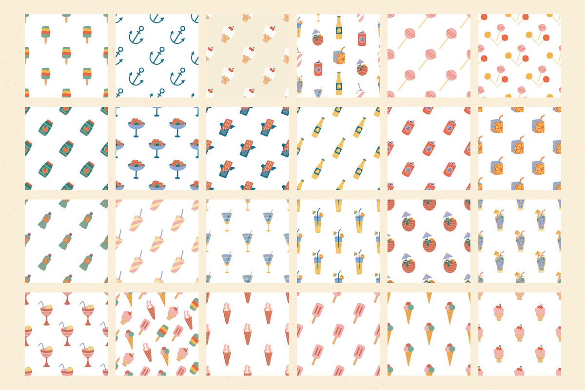 140 Retro Summer Seamless Patterns, a Pattern Graphic by IRSYART (Photo 14 of 15)