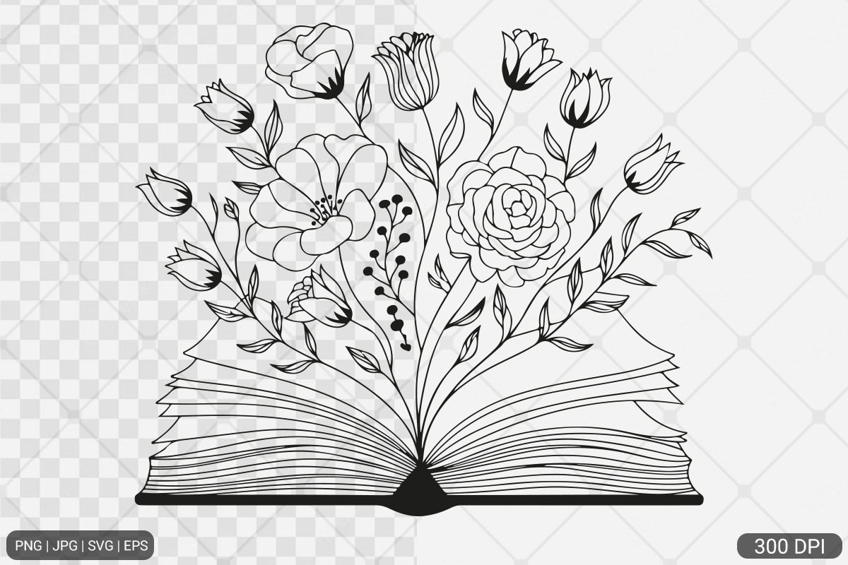 Floral Book SVG PNG Bundle Vol. 1, an Illustration by Actual Pixel (Photo 20 of 29)