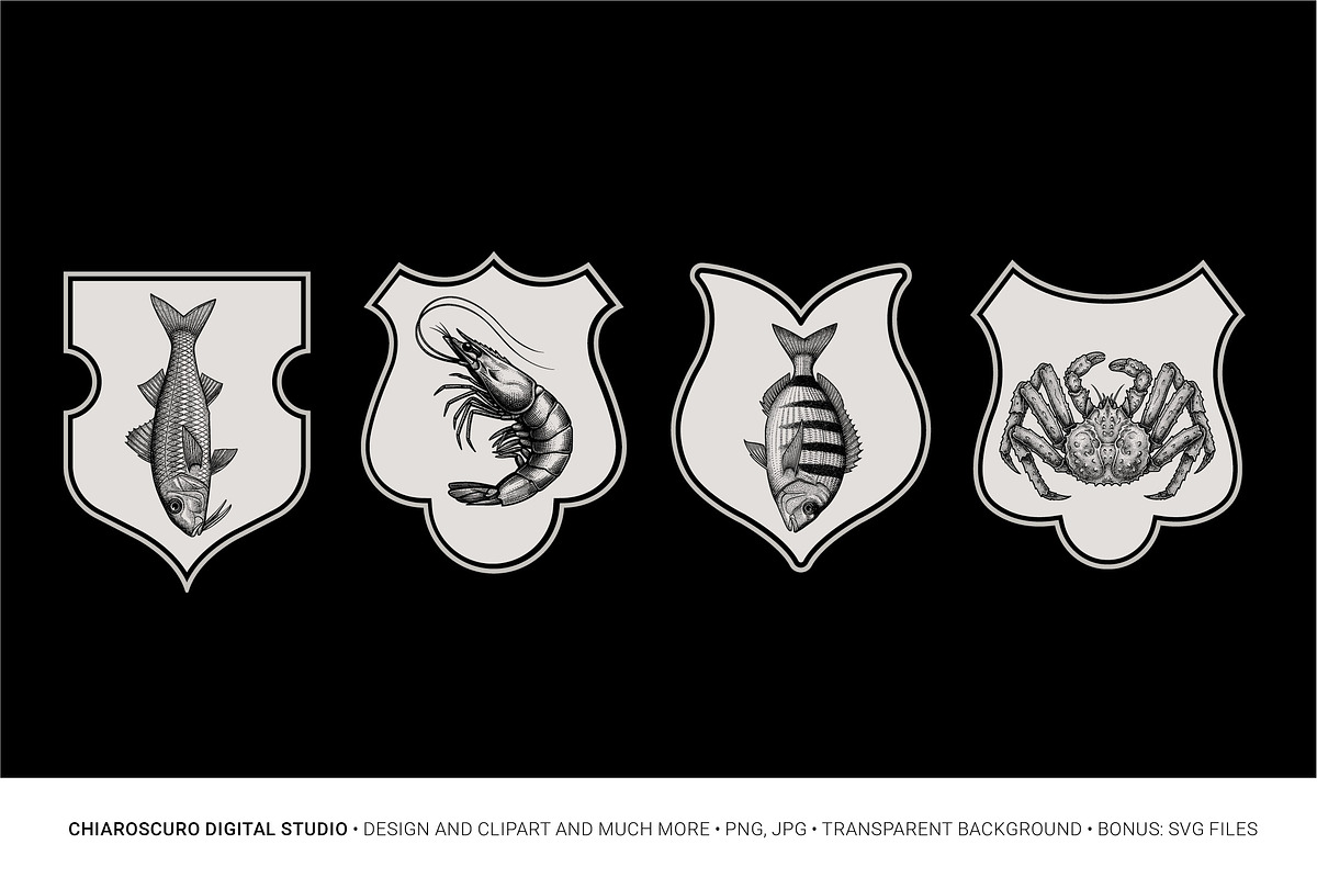 Mediterranean Sea Vector Clipart Set, an Animal Illustration by Pingebat (Photo 12 of 15)