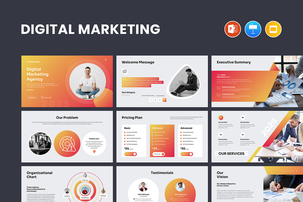 Digital Marketing Presentation, a Marketing Template by CreativeSlides