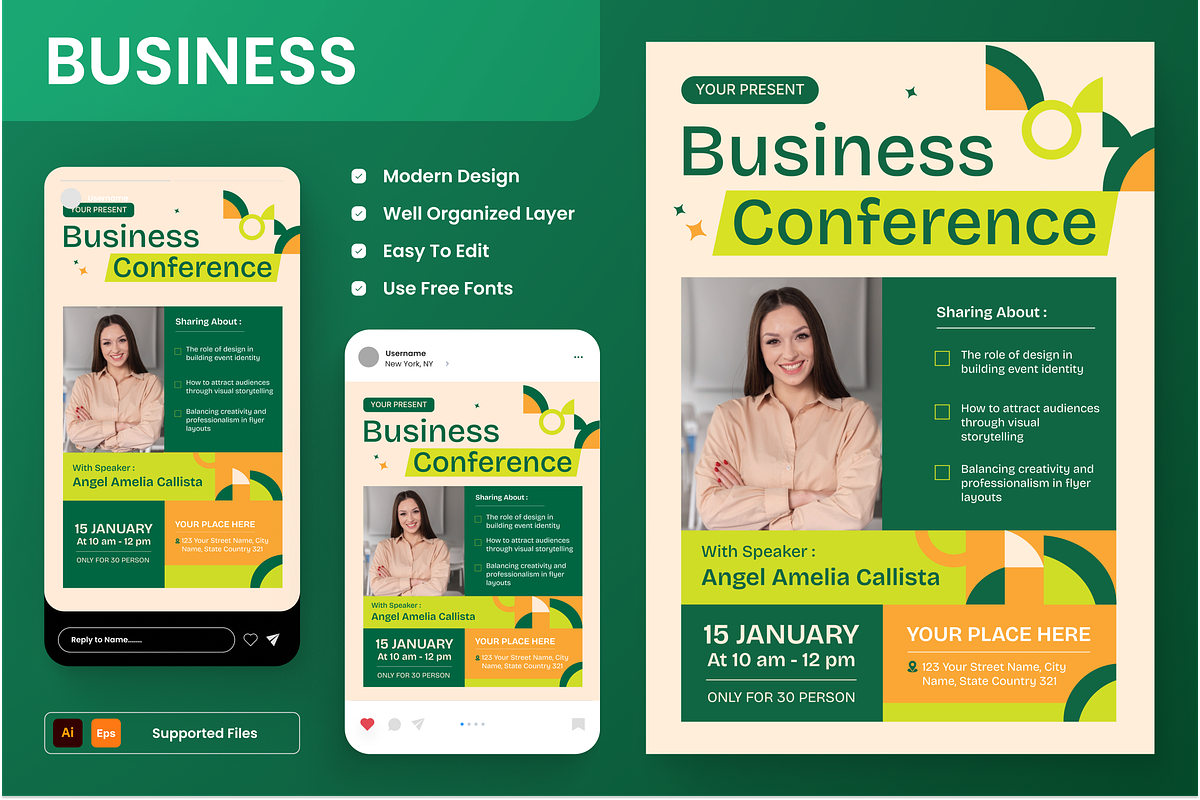 Business Conference Flyer Set, a Flyer Template by Annora Studio (Photo 1 of 6)
