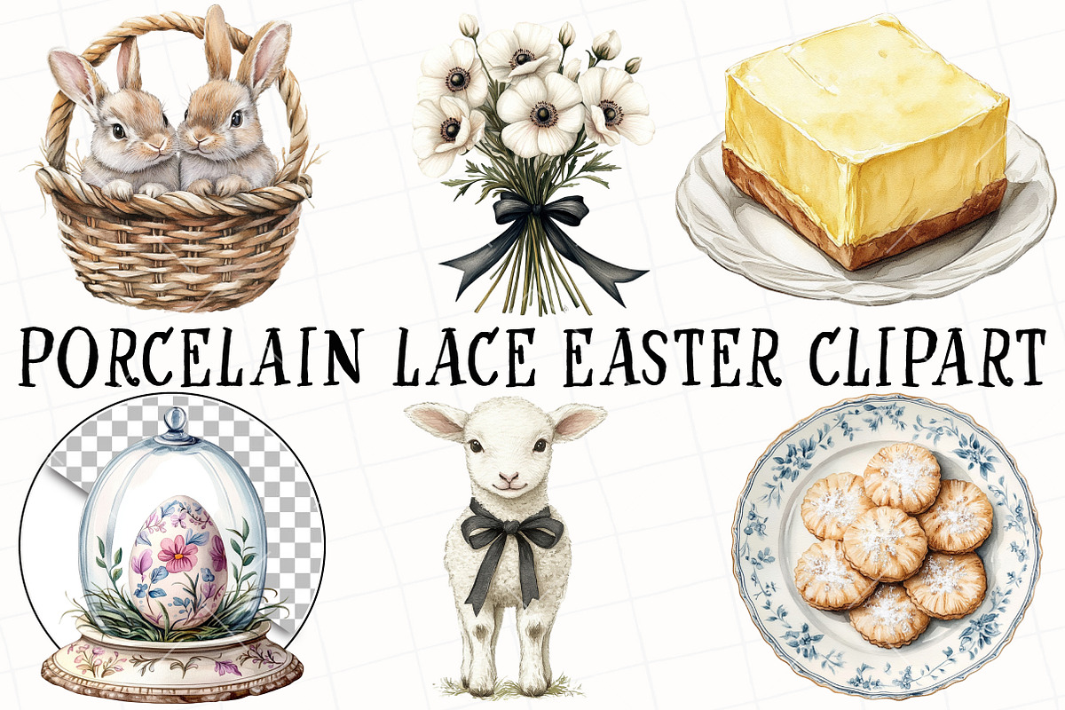 Porcelain Lace Easter Clipart, an Illustration by OK Design (Photo 2 of 6)
