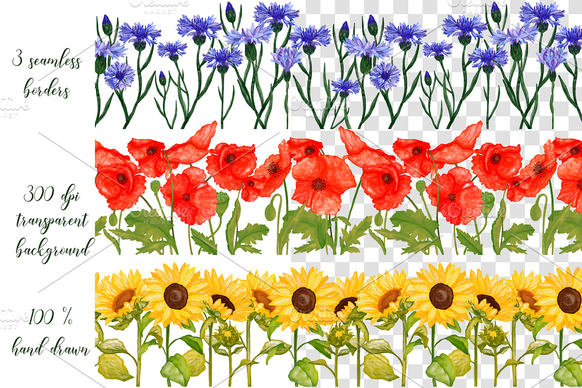 Wildflowers, stripes, checks bandle, a Pattern Graphic by Oksana Dovhopol Art (Photo 23 of 23)