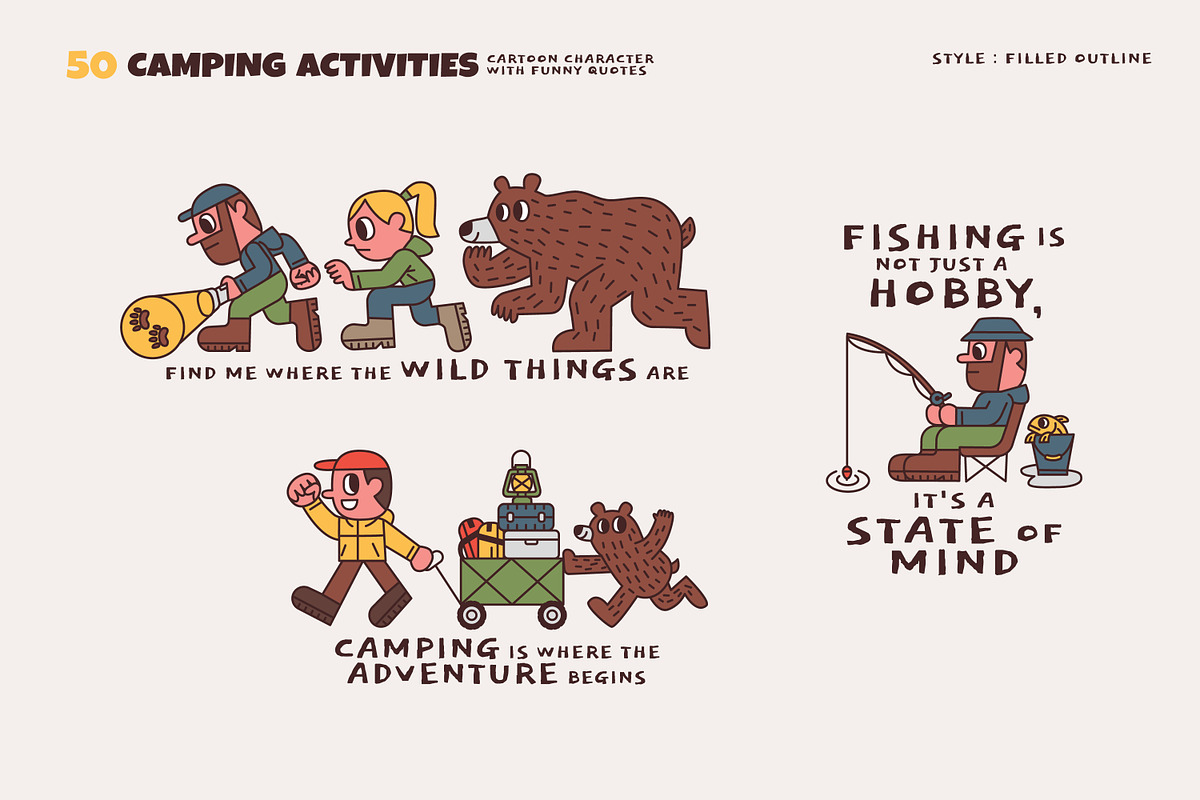 50 Camping Activities, an Illustration by monkik (Photo 4 of 21)