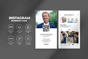 Modern Instagram IG Business Card, a Business Card Template by Saman Osama