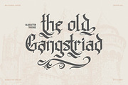 Old Gangstriad Blackletter Typeface, a Blackletter Font by Denustudios (Thumbnail 1 of 14)
