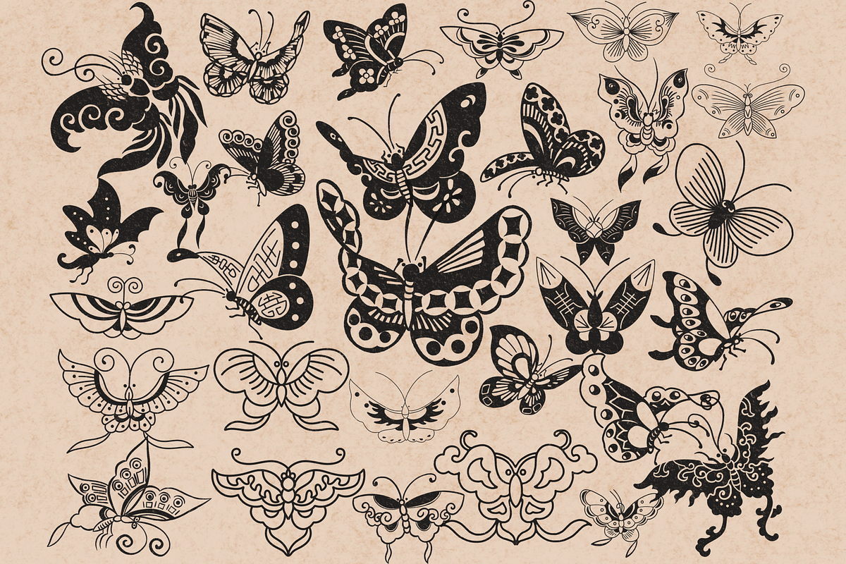 Butterfly Stamps for Procreate, a Brush Add-On by TheWhiteCatLab (Photo 4 of 8)