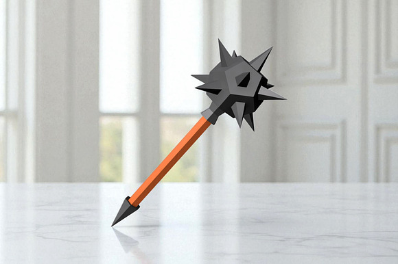 Mace - 3d papercraft preview 4