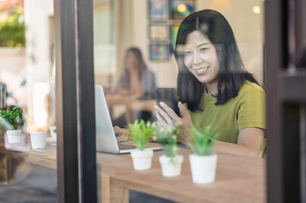 Asian businesswoman working from hom