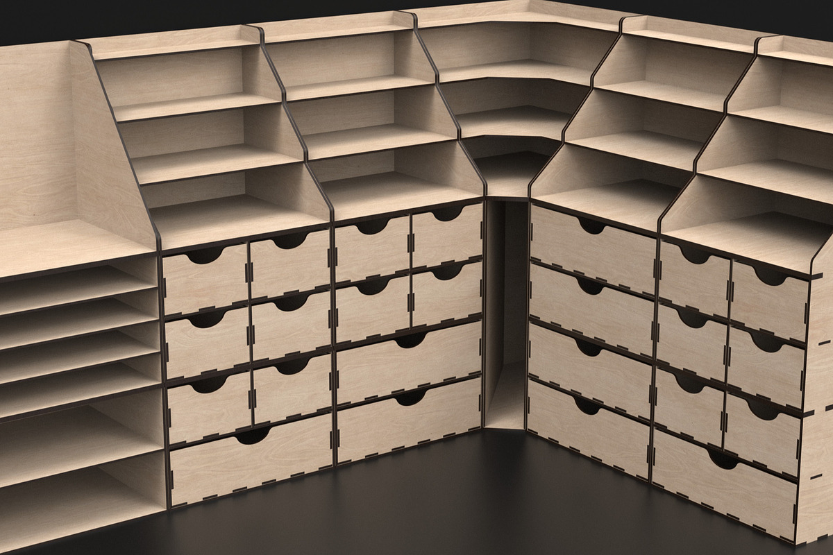 Modular Workstation Desk Organizer, an Object Graphic by ThemeXDigital (Photo 9 of 9)