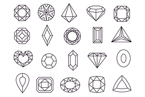 Diamond Icons. Jewels Diamonds Gems