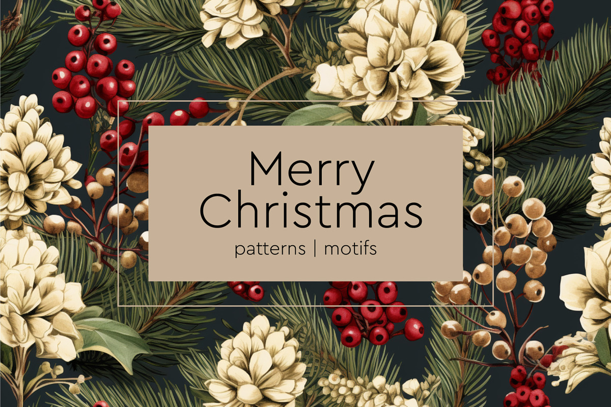 Christmas Patterns & Motifs, a Pattern Graphic by PREMIUMVECTOR (Photo 1 of 8)