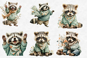 Watercolor Spring Raccon Clipart, an Illustration by Designworld (Thumbnail 4 of 6)