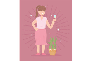 happy woman with wine, a Person Illustration by studiogstock