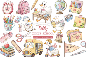 Back to School Goose Clipart