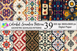 Colorful Seamless Pattern Bundle, a Pattern Graphic by Canvas Craft