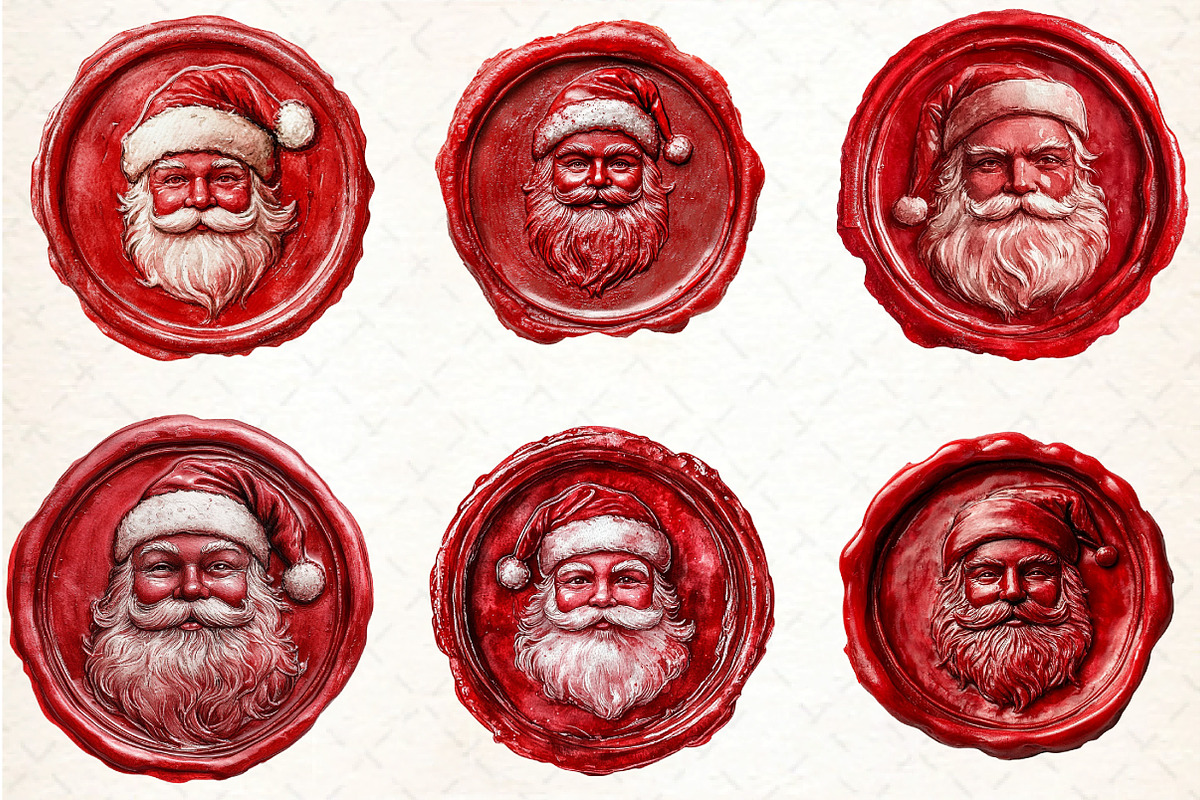 Seal Wax Christmas Santa Stamp, an Illustration by DreamCafeArt (Photo 4 of 4)