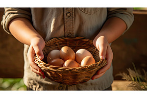 child brown eggs ai generated, a Background Photo by pikepicture